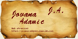 Jovana Adamić vizit kartica